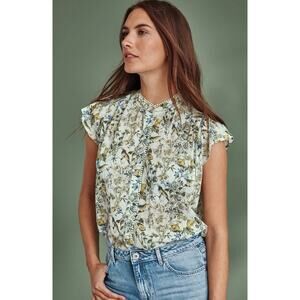 J.Jill Shirred-Trim Cap-Sleeve Top Lucite Bird Utopia NWT $89 Size XL